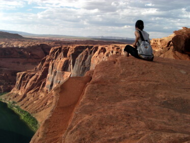 景色に見とれて