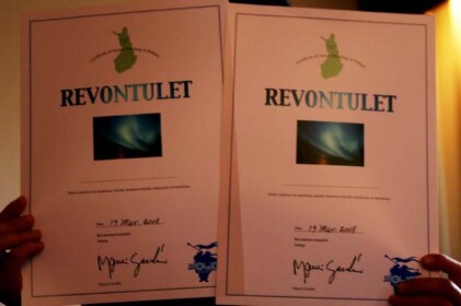 オーロラ観測証明書