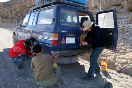 タイヤがパンク！