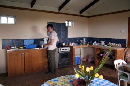 宿の共同キッチン