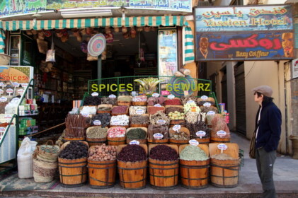 アスワンにはスパイスの店が多い