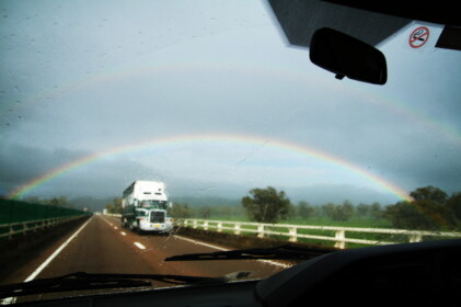 突然現れた二重の虹