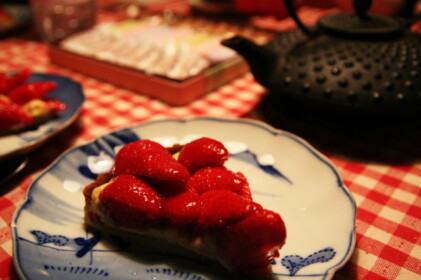 デザートは手作りのイチゴタルト