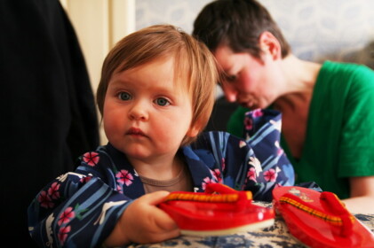 お土産の浴衣を早速試着
