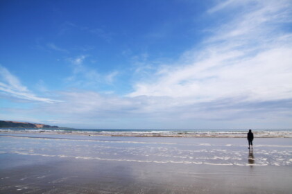 誰もいないビーチを独り占め