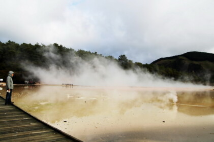 ボードウォークの上から