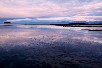 夕暮れがせまる