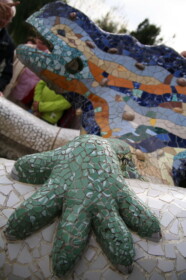 有名なトカゲの噴水